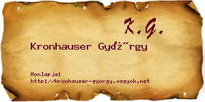 Kronhauser György névjegykártya