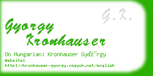 gyorgy kronhauser business card